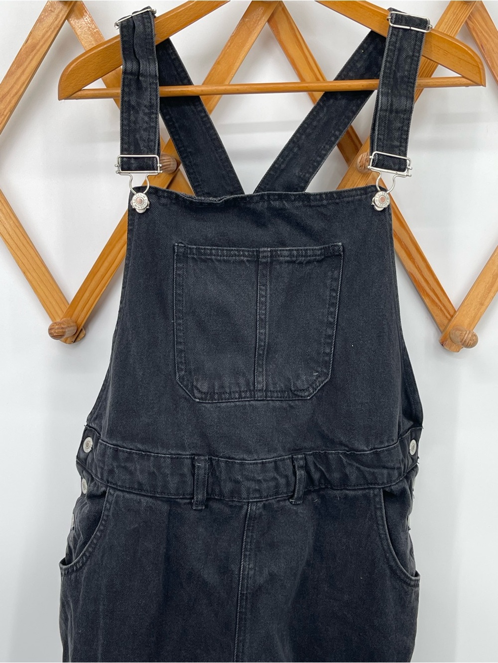Denim&Co Black Women's Denim Overalls with Front Bib